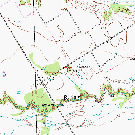 Topographic Map of Providence Cemetery, TX
