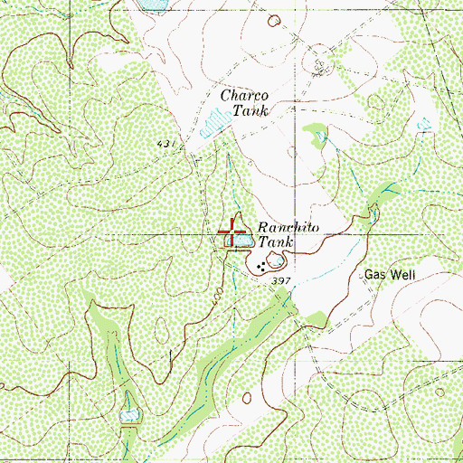 Topographic Map of Ranchito Tank, TX
