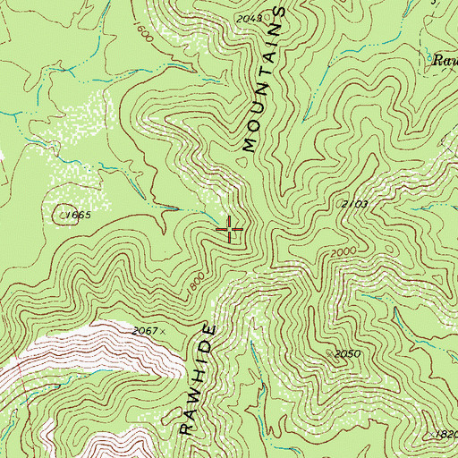 Topographic Map of Rawhide Mountains, TX