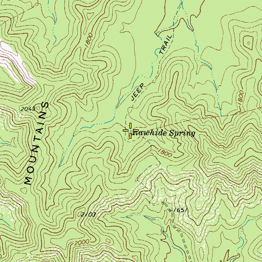 Topographic Map of Rawhide Spring, TX