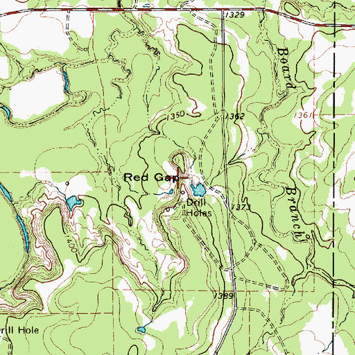 Topographic Map of Red Gap, TX