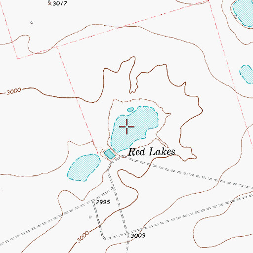 Topographic Map of Red Lakes, TX