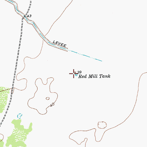 Topographic Map of Red Mill Tank, TX