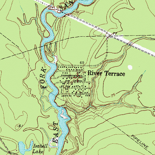 Topographic Map of River Terrace, TX