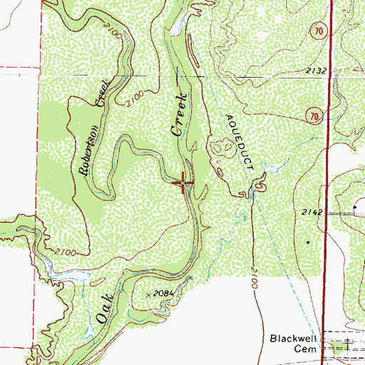 Topographic Map of Robertson Creek, TX