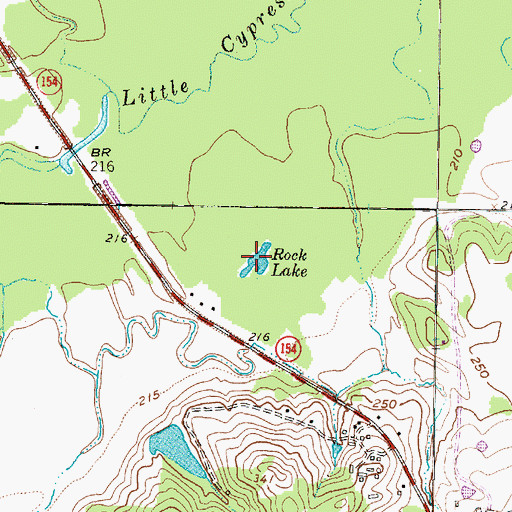 Topographic Map of Rock Lake, TX