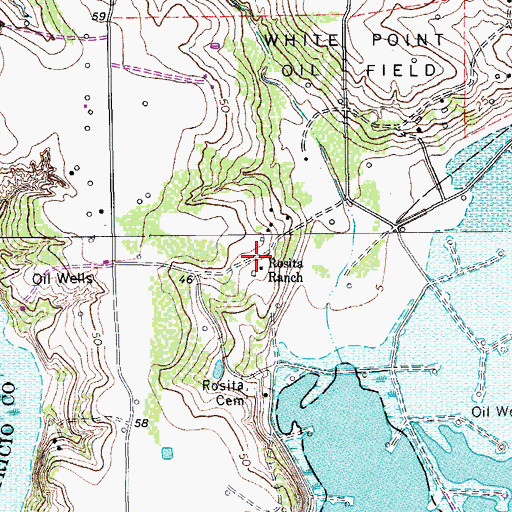 Topographic Map of Rosita Ranch, TX