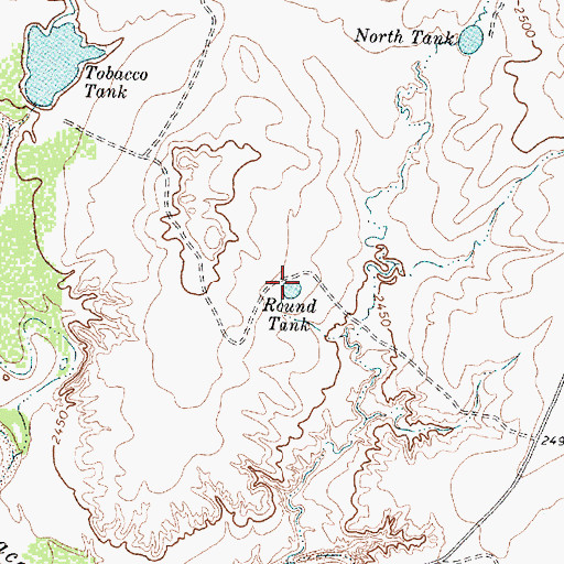 Topographic Map of Round Tank, TX