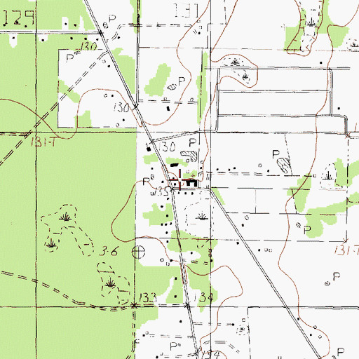 Topographic Map of Rural Shade Church, TX