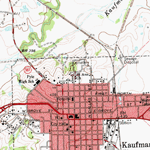 Topographic Map of Saint Ann Church, TX