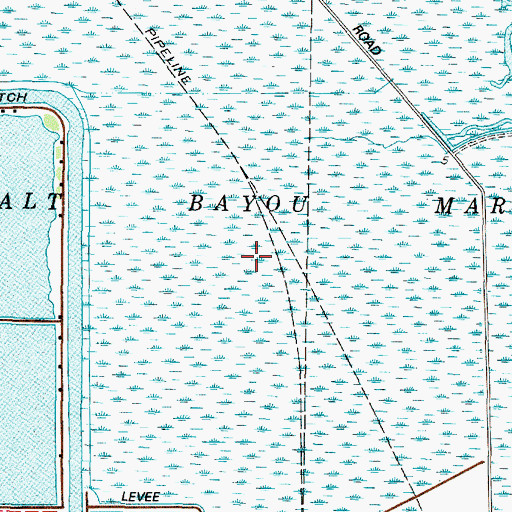 Topographic Map of Salt Bayou Marsh, TX