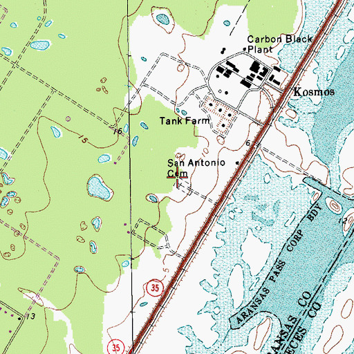 Topographic Map of San Antonio Cemetery, TX