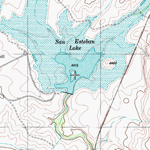 Topographic Map of San Estaban Lake, TX