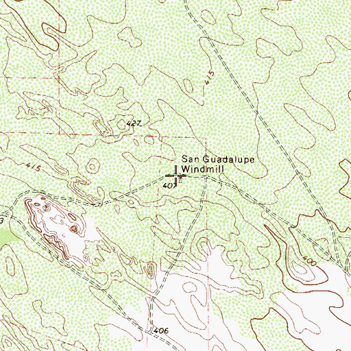 Topographic Map of San Guadalupe Windmill, TX
