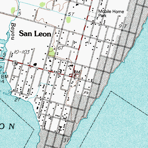 Topographic Map of San Leon, TX