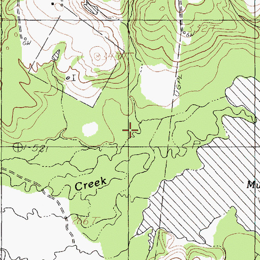 Topographic Map of Sand Creek, TX
