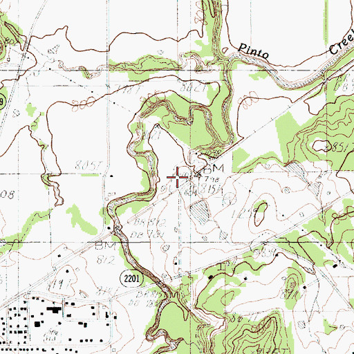 Topographic Map of Santo East Cemetery, TX