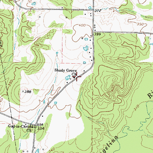 Topographic Map of Shady Grove Church, TX
