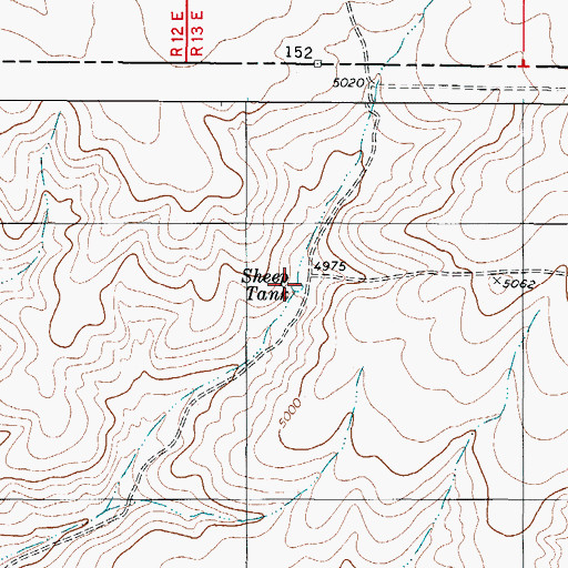 Topographic Map of Sheep Tank, TX
