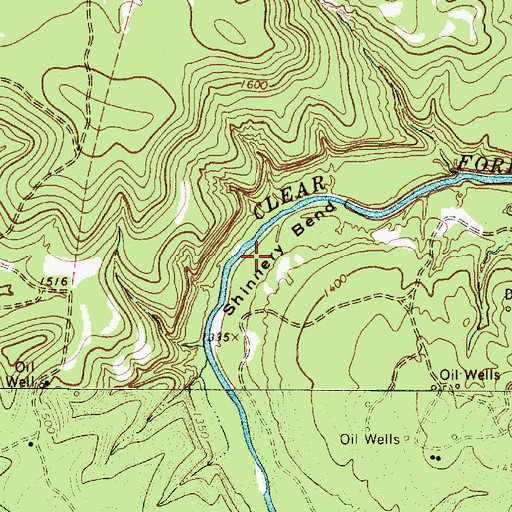 Topographic Map of Shinnery Bend, TX