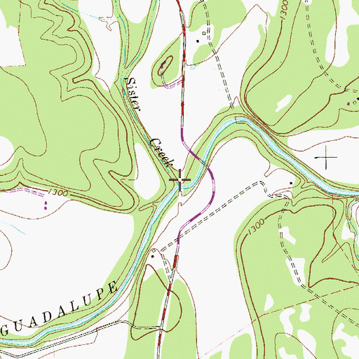 Topographic Map of Sister Creek, TX