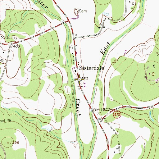 Topographic Map of Sisterdale, TX