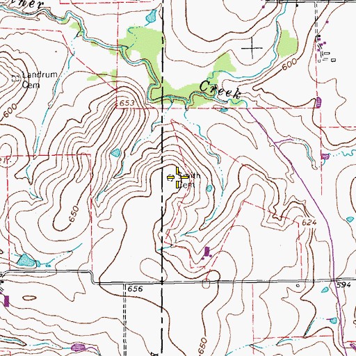 Topographic Map of Smith Cemetery, TX