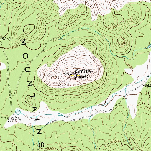 Topographic Map of Smith Peak, TX