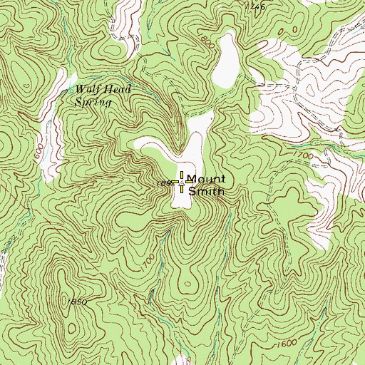 Topographic Map of Mount Smith, TX