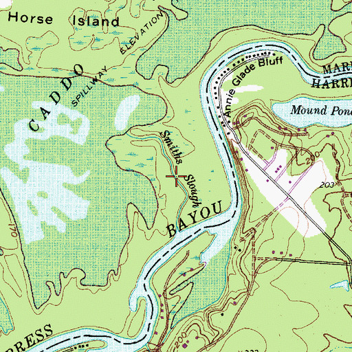 Topographic Map of Smiths Slough, TX