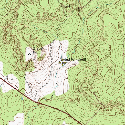 Topographic Map of Sneed Windmill, TX