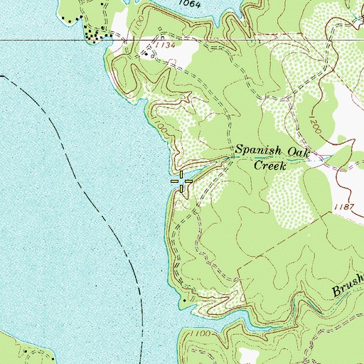 Topographic Map of Spanish Oak Creek, TX