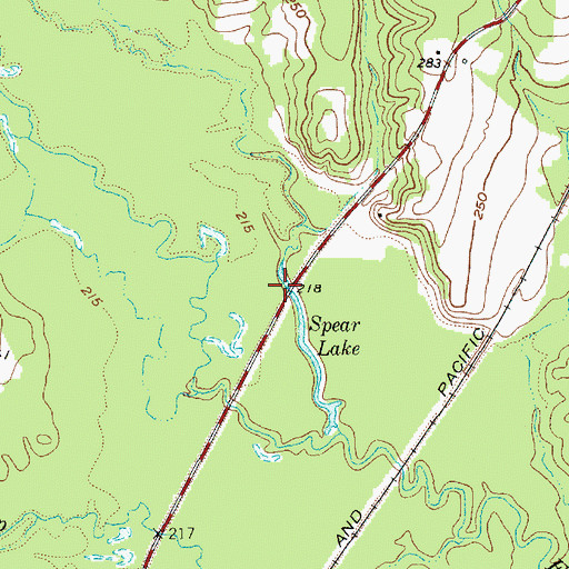 Topographic Map of Spear Lake, TX