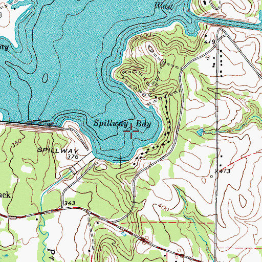 Topographic Map of Spillway Bay, TX