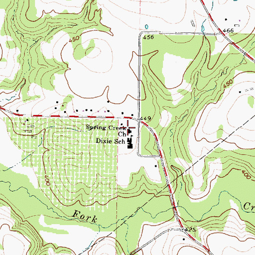 Topographic Map of Spring Creek, TX