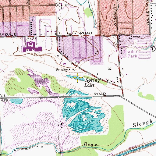 Topographic Map of Spring Lake, TX