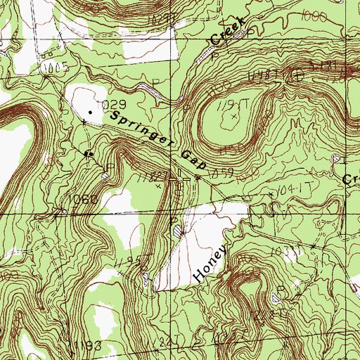 Topographic Map of Springer Gap, TX