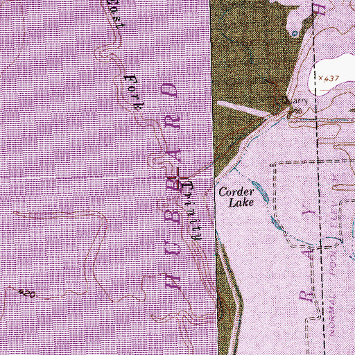 Topographic Map of Squabble Creek, TX