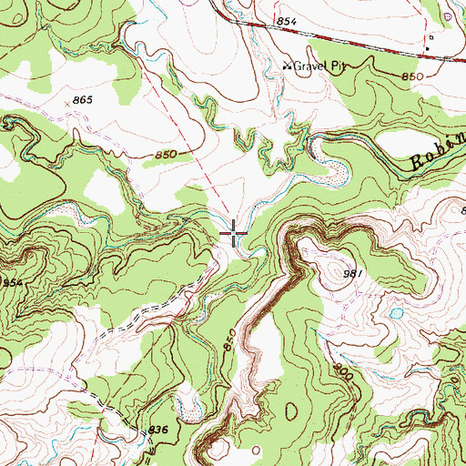 Topographic Map of Star Hollow Creek, TX