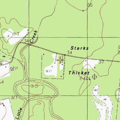 Topographic Map of Starks Thicket, TX