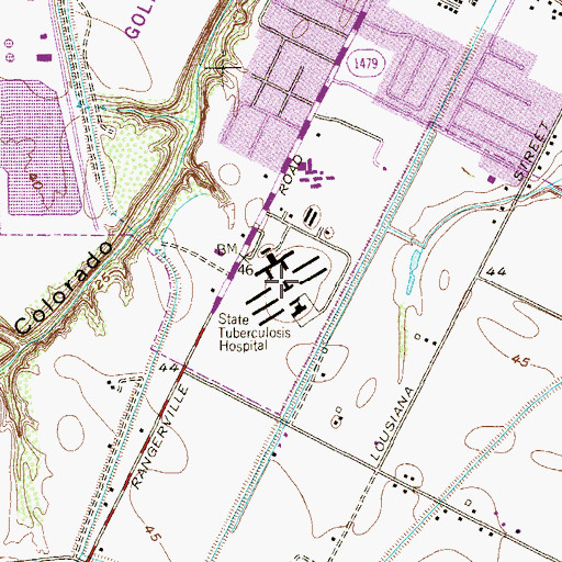 Topographic Map of South Texas Hospital, TX