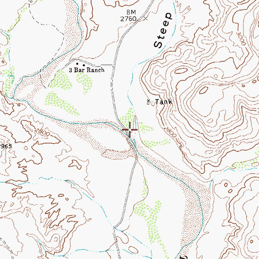Topographic Map of Steep Draw, TX
