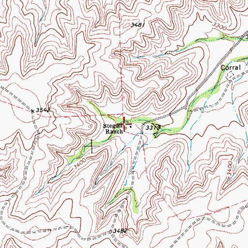Topographic Map of Stegall Ranch, TX