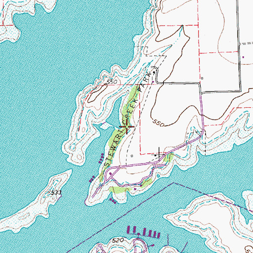 Topographic Map of Stewart Creek Park, TX