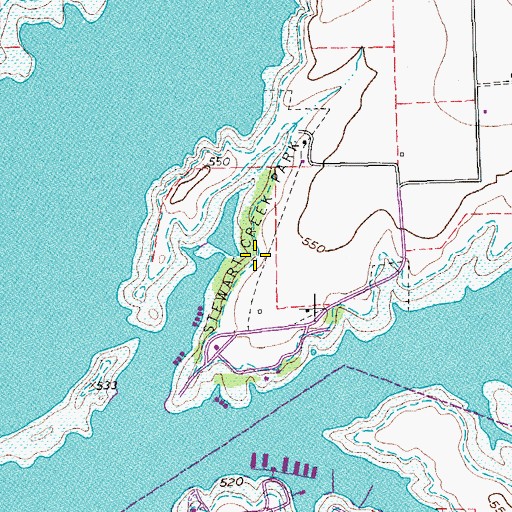 Topographic Map of Stewart Creek Park, TX