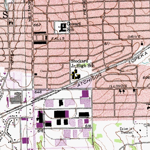 Topographic Map of Stockard Junior High School, TX
