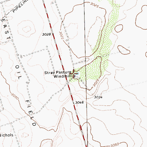 Topographic Map of Stray Pasture Windmill, TX