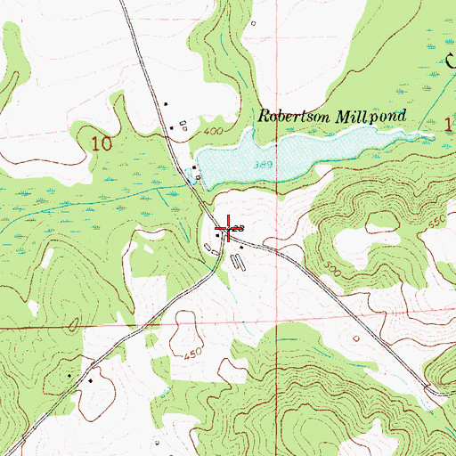 Topographic Map of Robertson Mill (historical), AL
