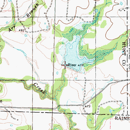 Topographic Map of T Dam 7, TX