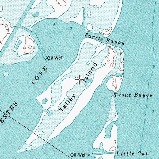 Topographic Map of Talley Island, TX
